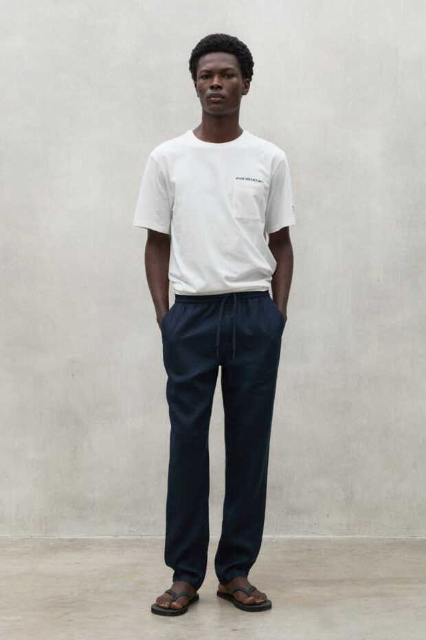 HOSE ETHICALF LINEN PANTS DEEP NAVY
