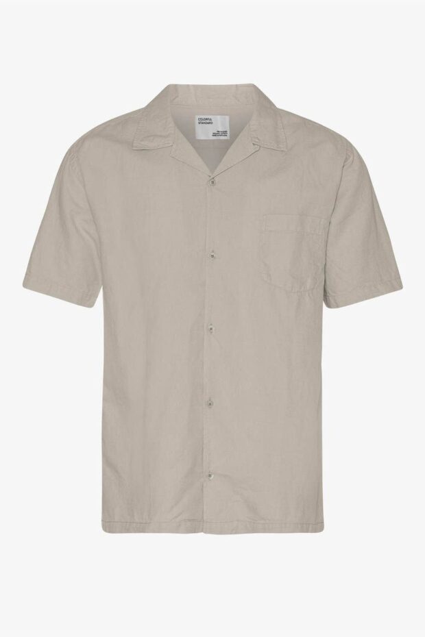 HEMD LINEN SHORT SLEEVED SHIRT OYSTER GR