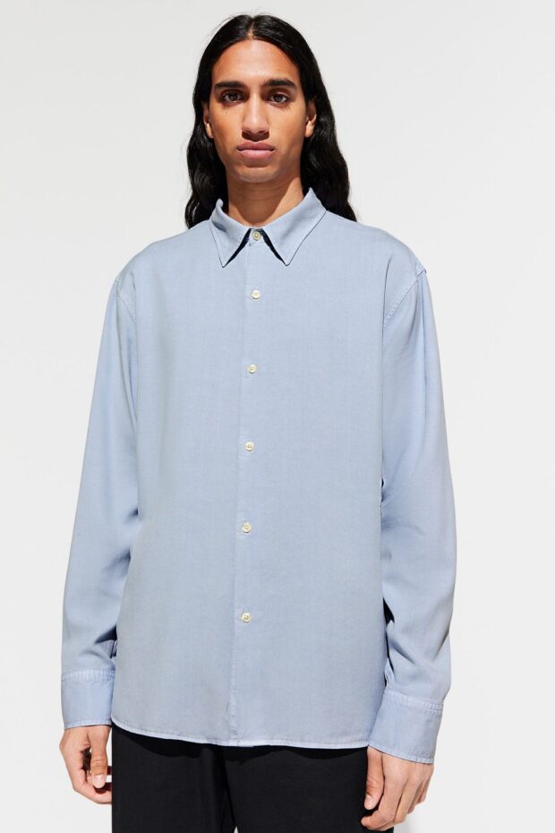 HEMD OSSIAN TENCEL LIGHT BLUE