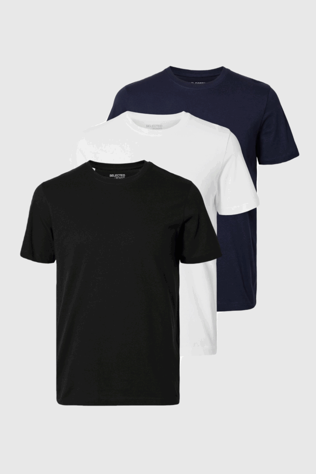 SHIRT 16094134 SLHCORMAC BLACK/WHITE/NAVY