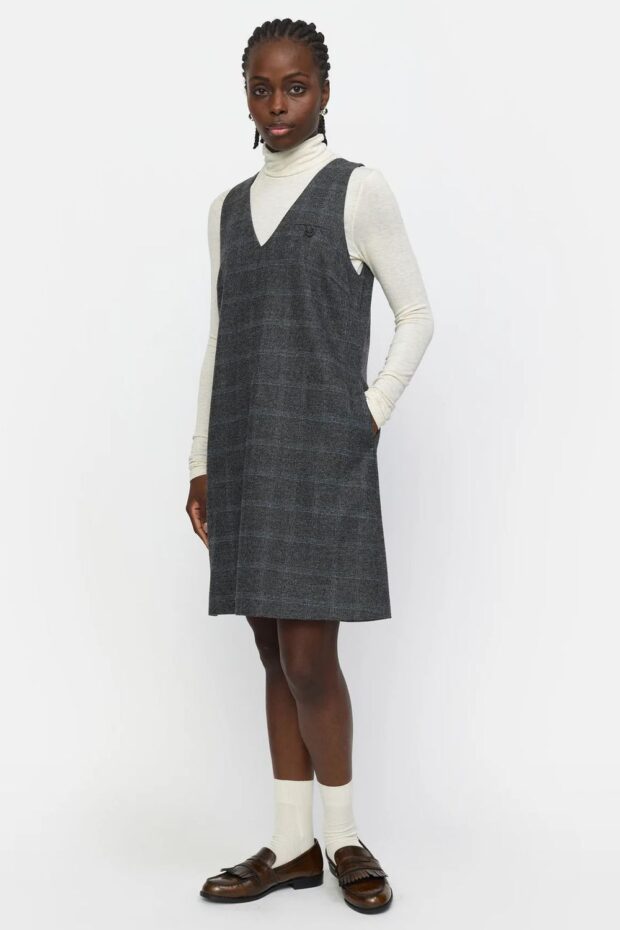 KLEID SRANNIE DRESS CHECKED GREY