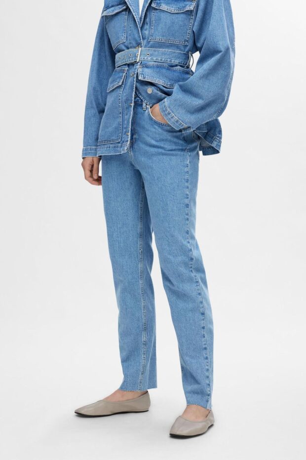 JEANS 16094794 SLFELLIN HW STRAIGHT LIGHT