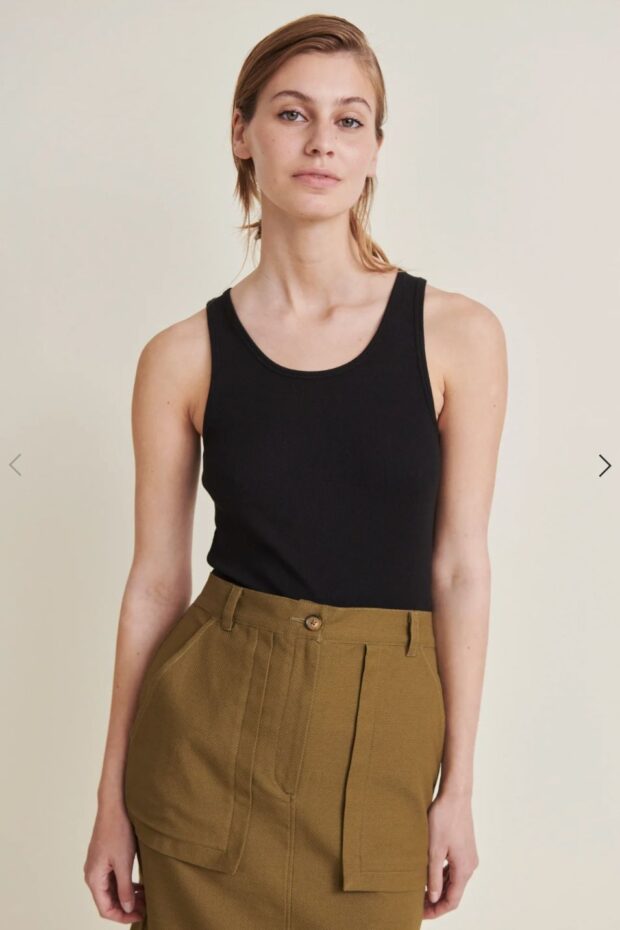 SHIRT LUDMILLA TANK GOTS BLACK