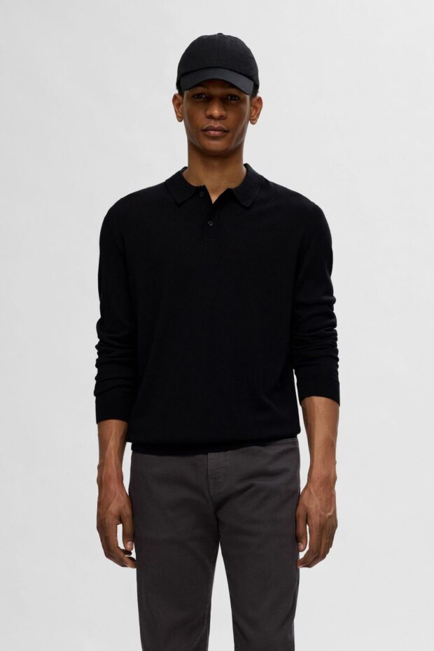 16094654 SLHTRAY LS POLO BLACK1.jpeg POLO 16094654 SLHTRAY LS POLO BLACK