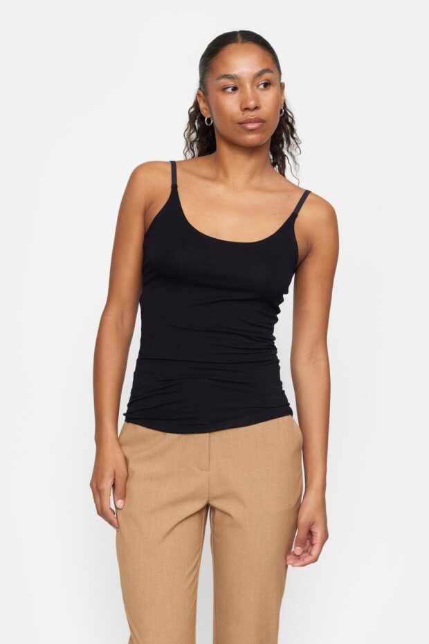 SHIRT SRLINSEY STRAP TOP BLACK