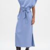 KLEID 31325 BELTED STAND COLLAR DRESS AIR