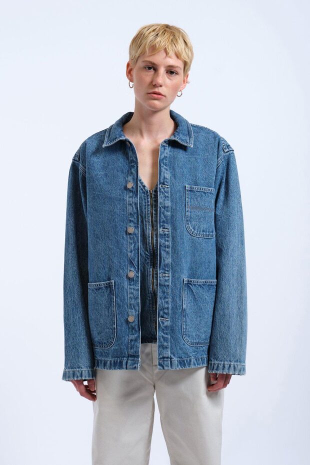 JACKE DEVON WORKER JACKET STREAM SKY RETR