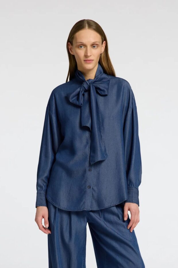 BLUSE 16096941 SLF JANNA SHIRT DARK BLUE