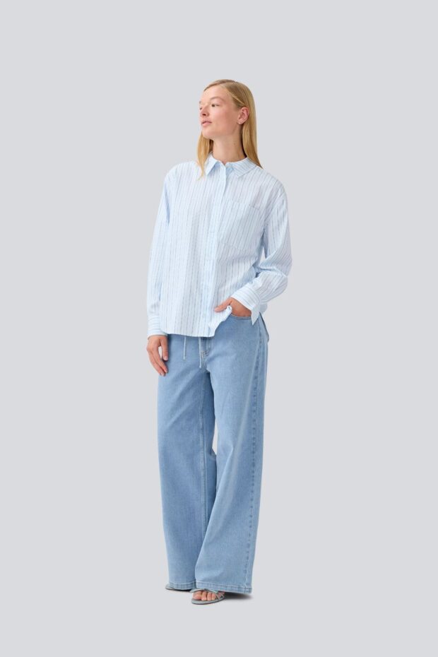 BLUSE MILLEMD STRIPE SHIRT LIGHT BLUE