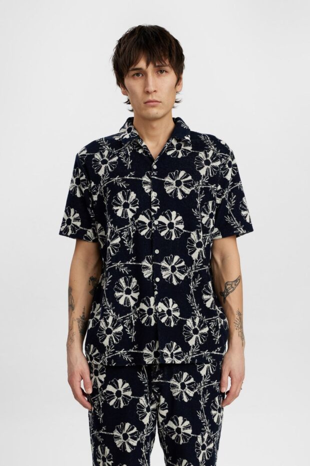 POLO AKLEO FROTTE AOP SHIRT SKY CAPTAIN