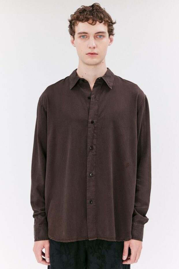 HEMD OSSIAN DARK COFFEE