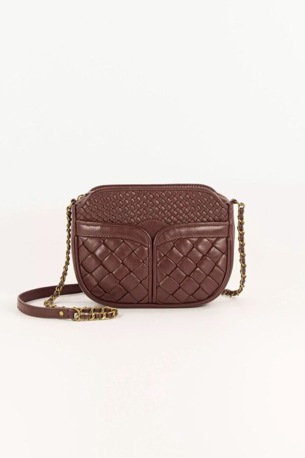 TASCHE DIVINE BRAIDED BURGUNDY