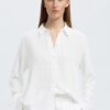 BLUSE 16082298 SLFVIVA LS SNOW WHITE