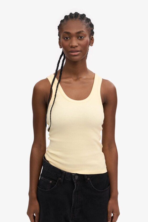 SHIRT WOMEN ORGANIC RIB TANK SOFT YELLOW