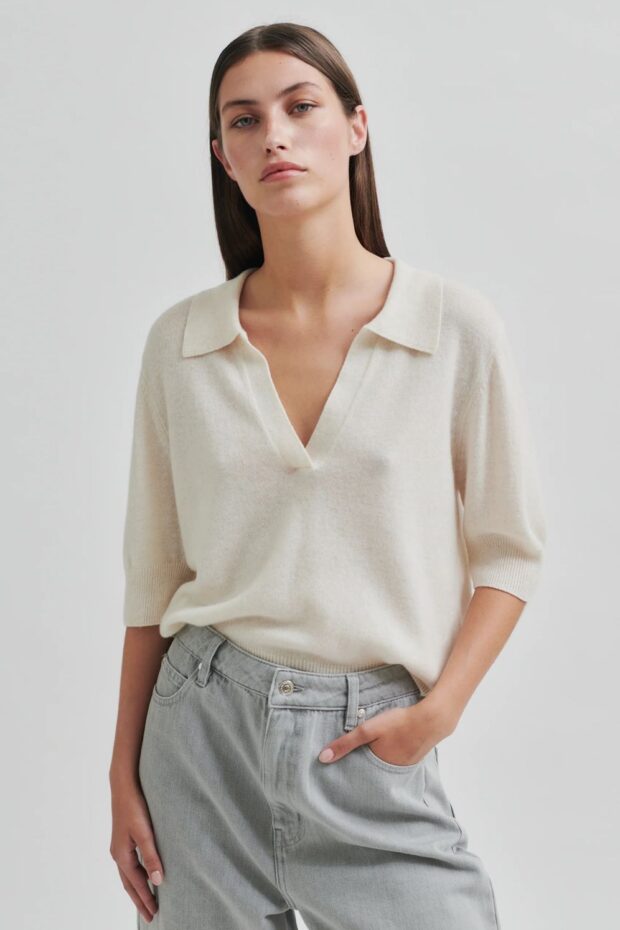 POLO VILENA KNIT SS WHITE ALYSSUM