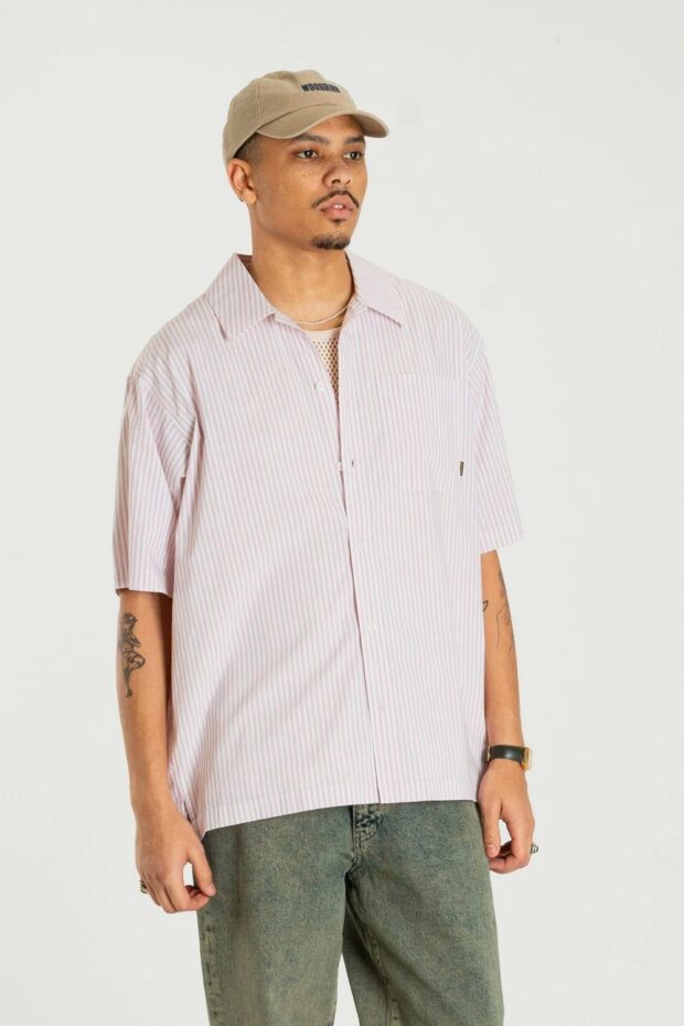 HEMD WBBANKS STRIPE SHIRT WHITE-PINK
