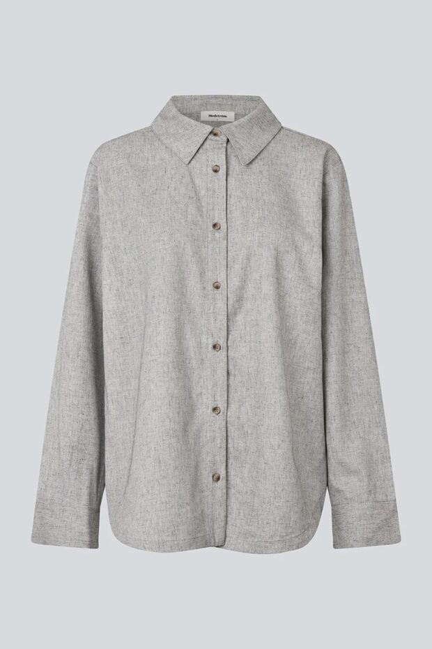BLUSE KALEMMD OVERSHIRT GREY MELANGE