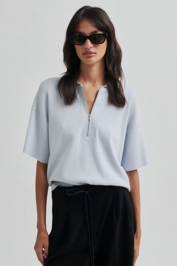 SHIRT NORALIE KNIT SS GRAY DAWN