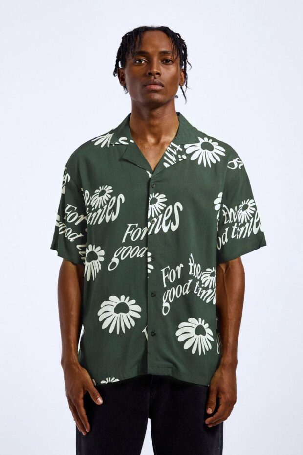 HEMD MADI SHIRT GREEN FLOWER