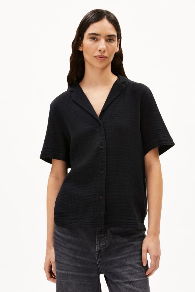 BLUSE 30007253 MAAITE MUSSELIN 105 BLACK