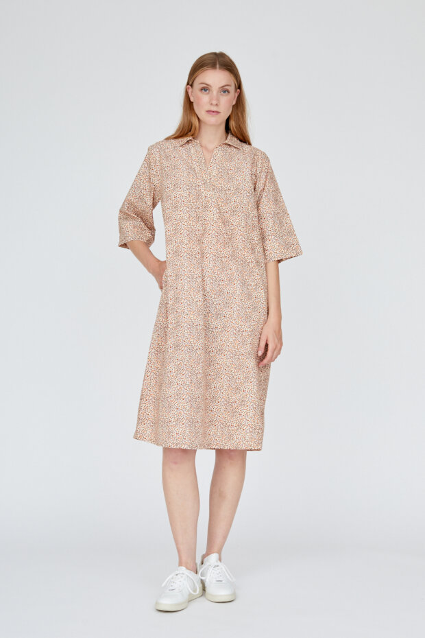 KLEID HAZEL DRESS GOTS PINK CHALK/MANDARI