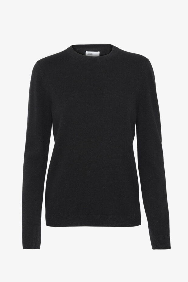 PULLOVER LIGHT MERINO WOOL CREW DEEP BLACK