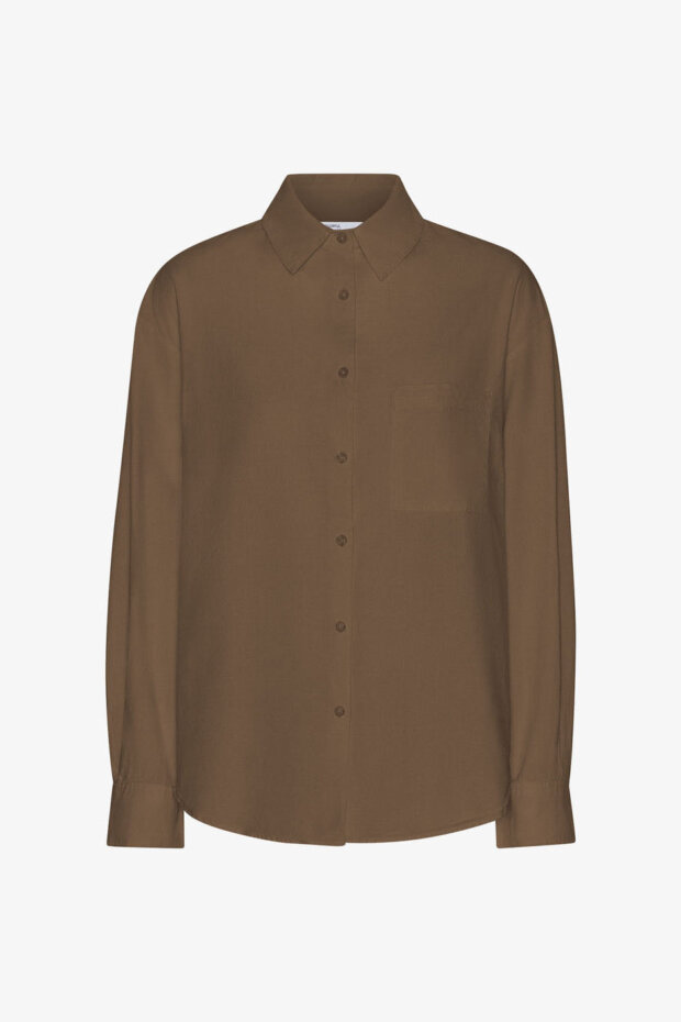 BLUSE ORGANIC OVERSIZED SHIRT CEDAR BROWN